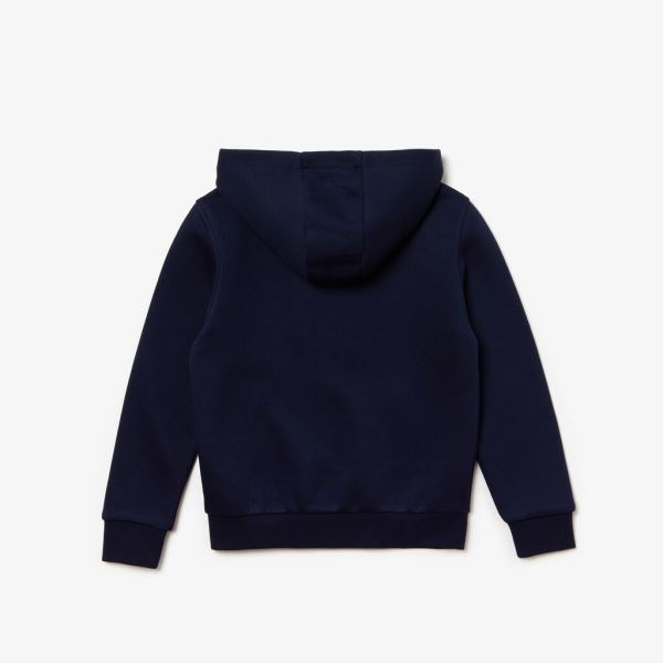 Lacoste SPORT Tennis Zippered Fleece Sweatshirt Dětské - Mikiny Tmavě Blankyt Blankyt / Šedé | CZ-B5